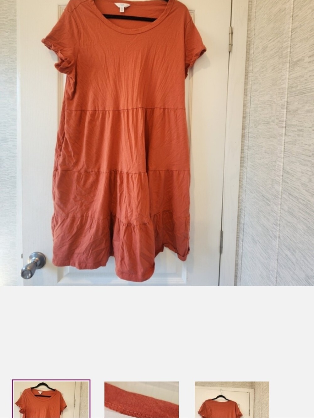 Time and Tru Terracotta Midi Dress Size XL Euc